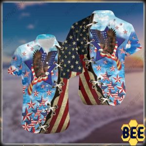 Eagle American Blue Skylight Trending Hawaiian Shirt-1