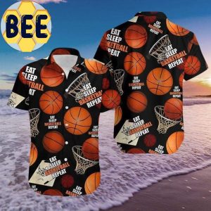 Eat Sleep Basketball Repeat Hawaiian Shirts-1