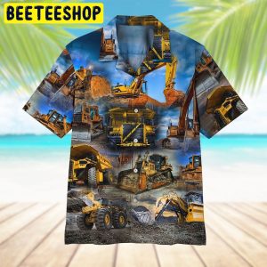 Excavator 3d All Over Printed Trending Hawaiian Shirt-1