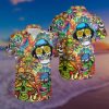 Felacia Hawaii Shirt Hawaiian Unisex Aloha Hippie Skull Colorful Shirt