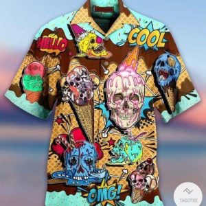 Felacia Hawaii Shirt Ice Cream So Cool Skull Hawaiian Aloha Shirt