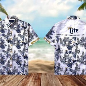 Felacia Hawaii Shirt Skull Miller Lite Pineapple Unisex Hawaiian Aloha Shir