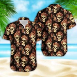 Find Hawaiian Aloha Shirts Skull Rose Pattern