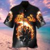 Fire Skull Halloween Hawaiian Shirt For Men Women Adult