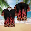 Fire Skull Pattern Flame Hawaiian Shirt – Gift For Skull Lover