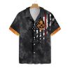 Firefighter Golden Skull And Ripped American Flag Firefighter Hawaiian Shirt