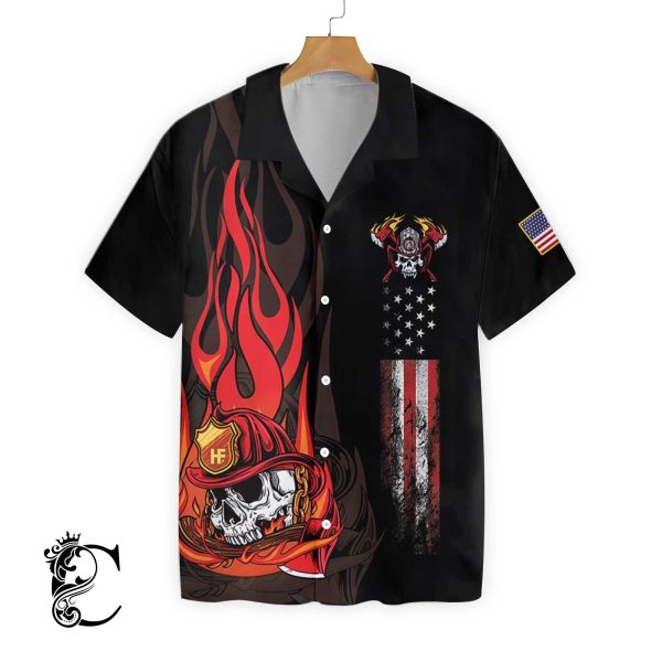 Firefighter Skull Flame V2 Ez20 0104 Hawaiian Shirt
