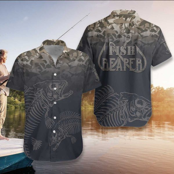 Fish Skull And Fish Reaper Hawaiian Shirts Va-1