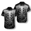 Flaming Lava Skull Hawaiian Shirt Unisex Adult