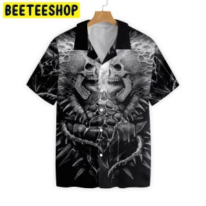 Flaming Skull Lava Trending Hawaiian Shirt-1