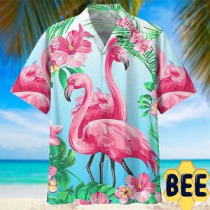 Flamingo Hawaiian Shirt Beach Short-1