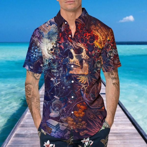 Floral Grateful Dead Skull Hawaiian Shirt This Trends Summer