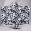 Floral Skull Aloha Hawaiian Aloha Shirts Hooded Blanket Hl-1