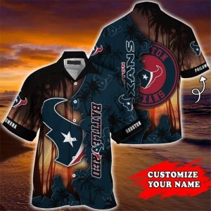 Houston Texans Hawaiian Shirt tropical island personalized
