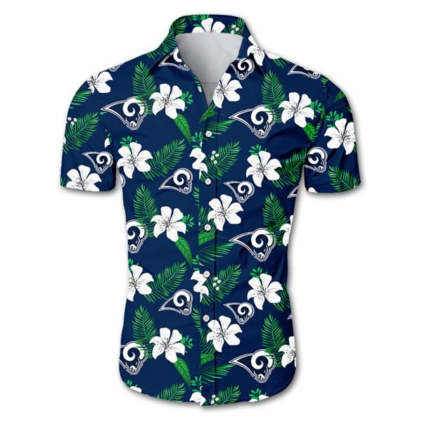 Los Angeles Rams Hawaiian Shirt Tropical Flower summer 2020
