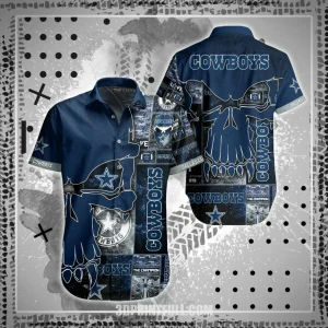 NFL Dallas Cowboys Hawaiian Shirt Short Skull 3D