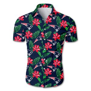 New England Patriots Hawaiian Shirt Tropical Flower summer 2020