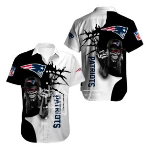 New England Patriots button-up shirt Iron Maiden gift for Halloween