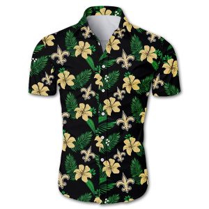 New Orleans Saints Hawaiian Shirt Tropical Flower summer 2020