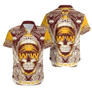 Washington Football Team Skull NFL Gift For Fan Hawaii Shirt and Short