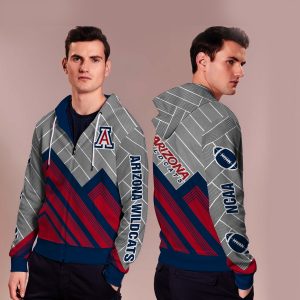 Black Cross Line Arizona Wildcats Zip Hoodie