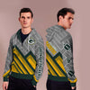 Black Cross Line Green Bay Packers Zip Hoodie