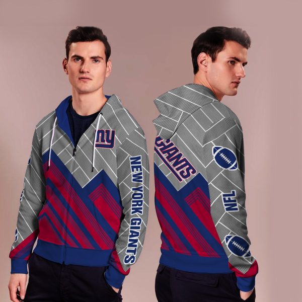 Black Cross Line New York Giants Zip Hoodie