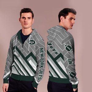 Black Cross Line New York Jets Zip Hoodie
