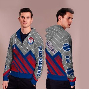 Black Cross Line Texas Rangers Zip Hoodie