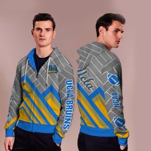 Black Cross Line Ucla Bruins Zip Hoodie