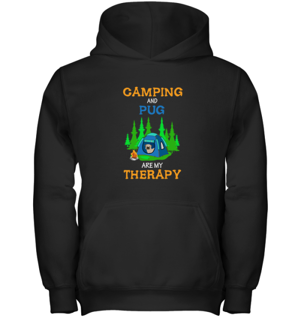 Camping And Pug Are My Therapy T Shirts