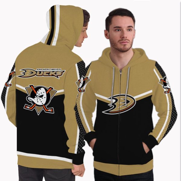 Colorful Gorgeous Fitting Anaheim Ducks Zip Hoodie