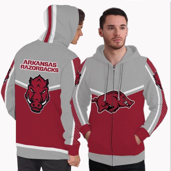 Colorful Gorgeous Fitting Arkansas Razorbacks Zip Hoodie