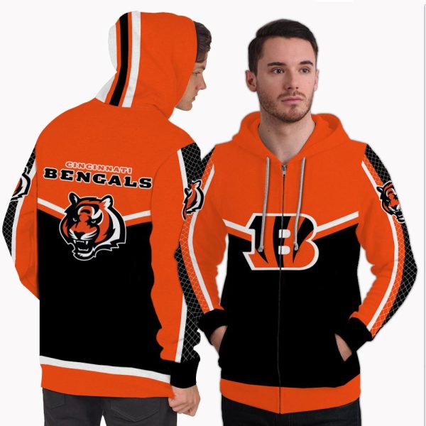 Colorful Gorgeous Fitting Cincinnati Bengals Zip Hoodie