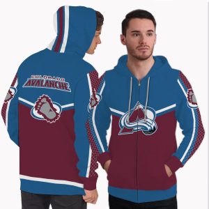 Colorful Gorgeous Fitting Colorado Avalanche Zip Hoodie