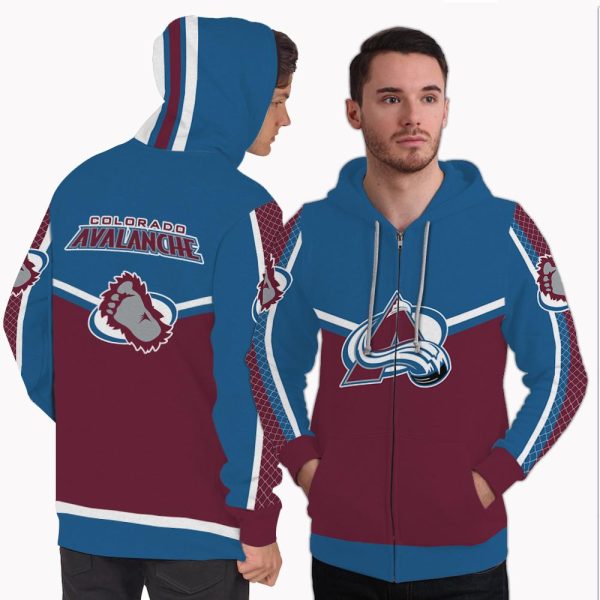 Colorful Gorgeous Fitting Colorado Avalanche Zip Hoodie