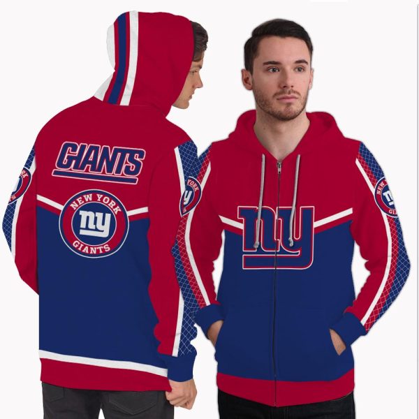 Colorful Gorgeous Fitting New York Giants Zip Hoodie