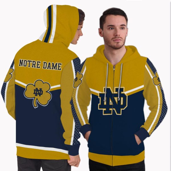 Colorful Gorgeous Fitting Notre Dame Fighting Irish Zip Hoodie