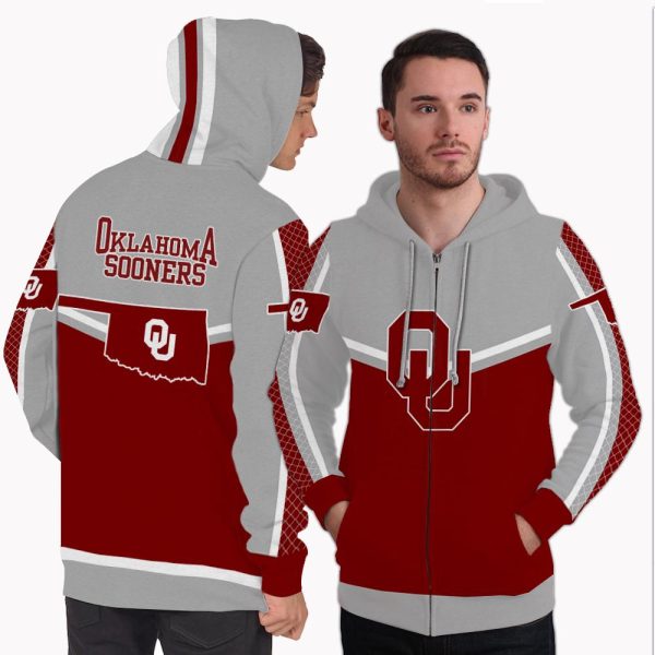 Colorful Gorgeous Fitting Oklahoma Sooners Zip Hoodie