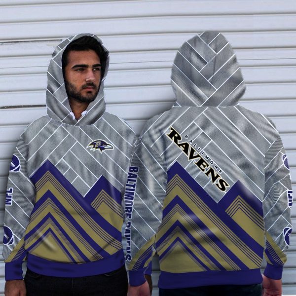 Fashion Cross Line Baltimore Ravens Hoodie
