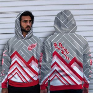 Fashion Cross Line Detroit Red Wings Hoodie