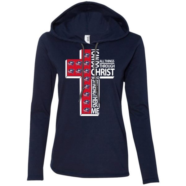 Gorgeous I Can Do All Things Through Christ Columbus Blue Jackets T Shirts