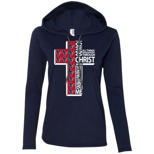 Gorgeous I Can Do All Things Through Christ Houston Texans T Shirts