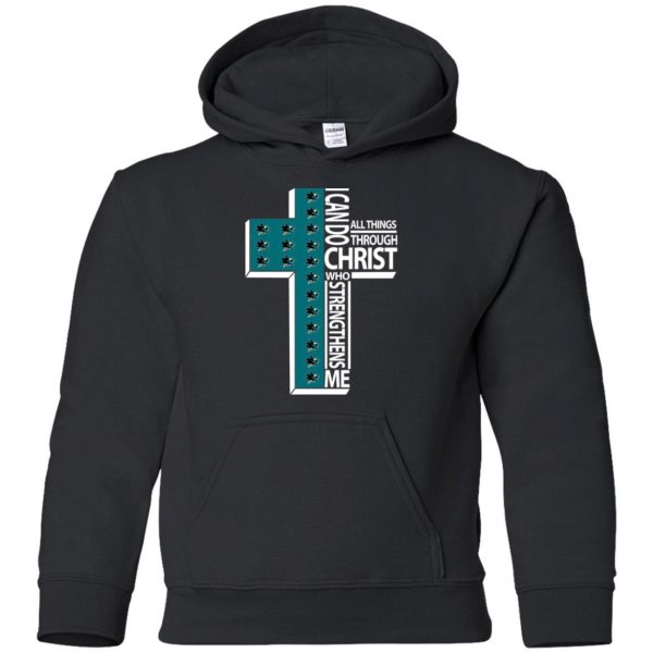 Gorgeous I Can Do All Things Through Christ San Jose Sharks T Shirts