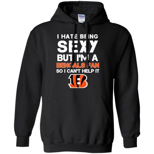 I Hate Being Sexy But I'M Fan So I Can'T Help It Cincinnati Bengals Black T Shirts