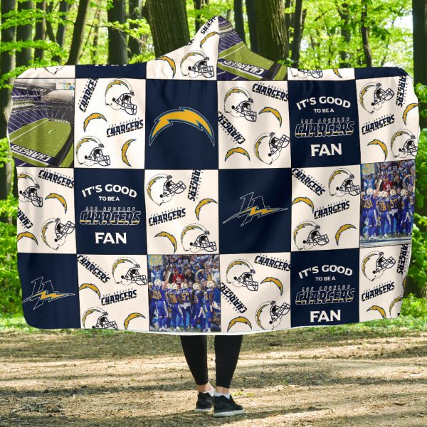 It'S Good To Be A Los Angeles Chargers Fan Hooded Blanket