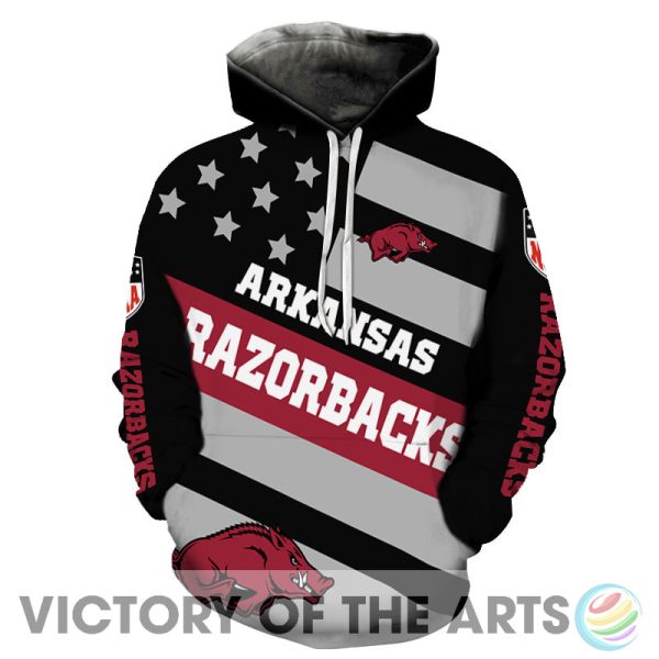 Proud Of American Stars Arkansas Razorbacks Hoodie