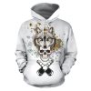 Realistic Wolf Skull All Over Printed Hoodies
