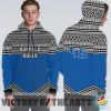 Simple Color Floral Buffalo Bulls Hoodie