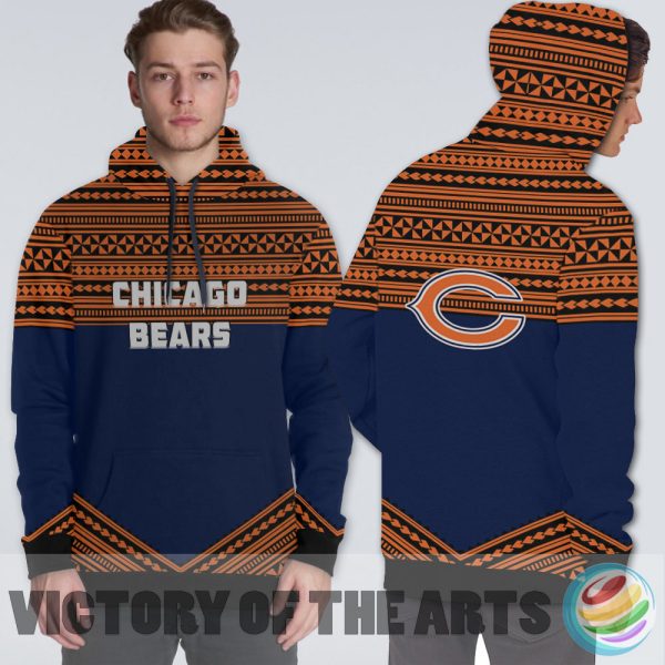 Simple Color Floral Chicago Bears Hoodie